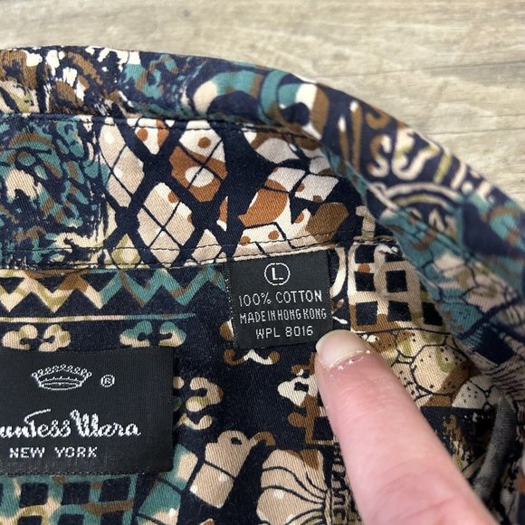 Vintage Countess Wara Shirt Men Size‎ Large Button Front Long Sleeve Abstract - Picture 4 of 10